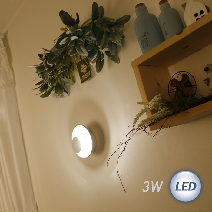 더블원형 LED 간접 벽등 3W (화이트)