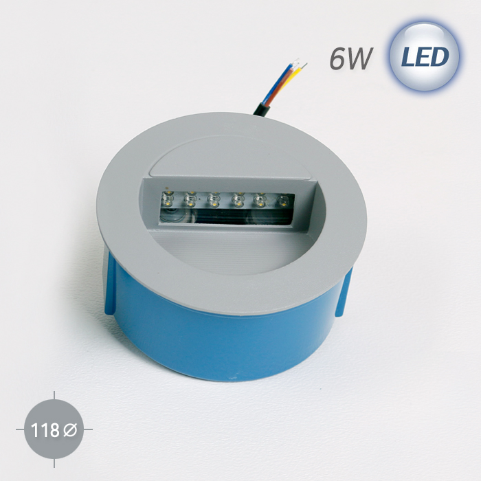 4306 LED 원형 계단매입 6W (회색)(실내/외겸용)