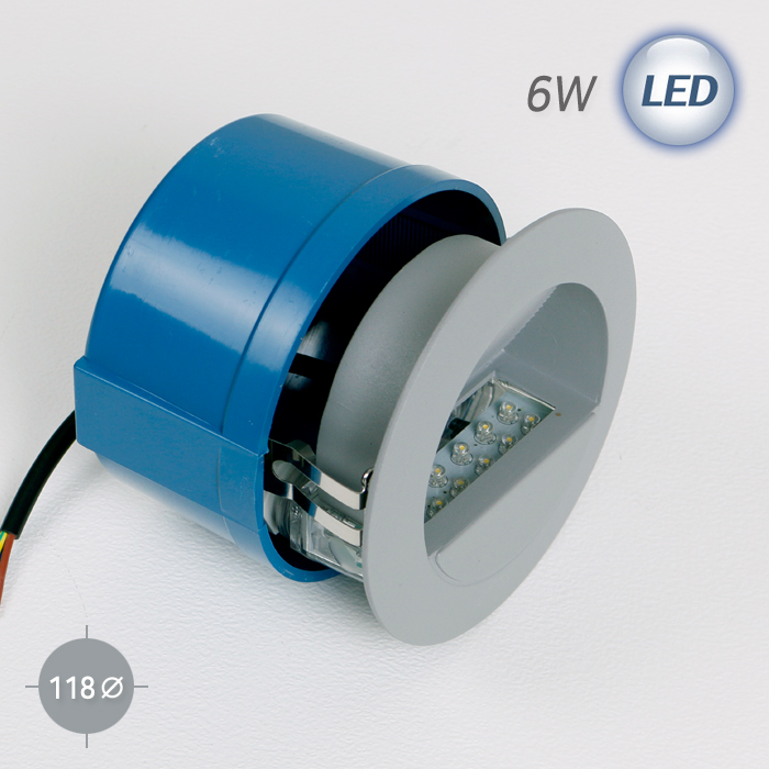 4306 LED 원형 계단매입 6W (회색)(실내/외겸용)