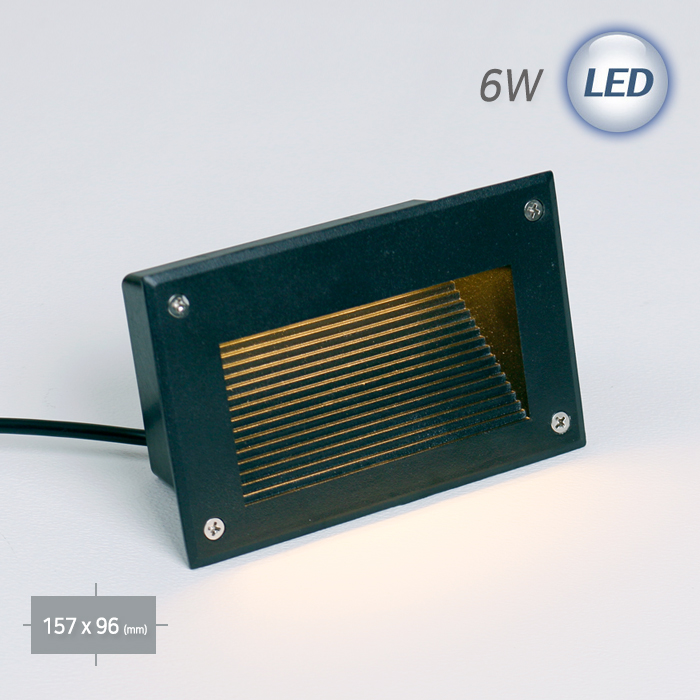 4502 LED 사각 계단매입 6W (흑색)(실내/외겸용)