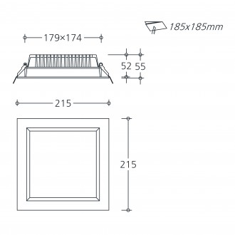 하우스사각 LED 30W 다운라이트 (대)
