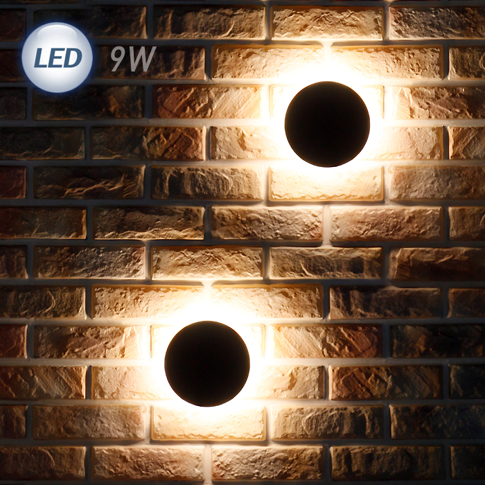 LED 3072 원형 외부벽등 9W (다크그레이)