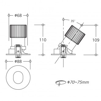 타원회전 COB 매입등