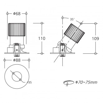 원홀회전 COB 매입등