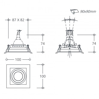 사각플랜 LED MR 매입등