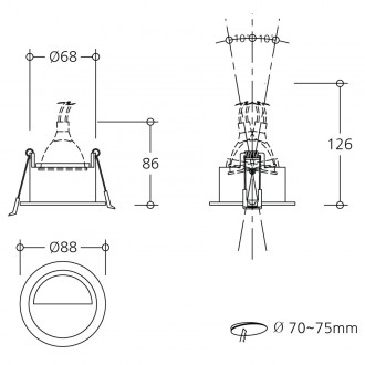 반달 3인치 LED MR 매입등