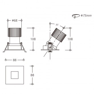 미가사각 COB 매입등