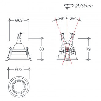 리즈 70 LED MR 회전매입등